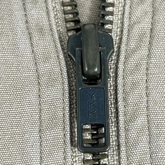 Vintage Polo Ralph Lauren Shirt XL Beige Twill Long Sleeve 1/2 Zip Military - Picture 9 of 16